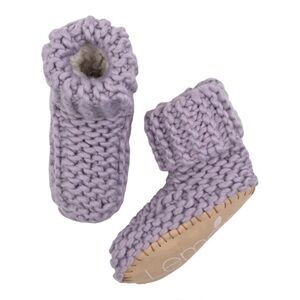 Lemon Cabin Cuffed Lavender Booties Sz S/M